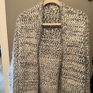 Black/white cardigan sweater